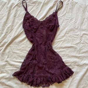 Victoria's Secret | Dresses | Victorias Secret Purple Lavender Floral Lace  Slip Dress Mini Dress | Poshmark